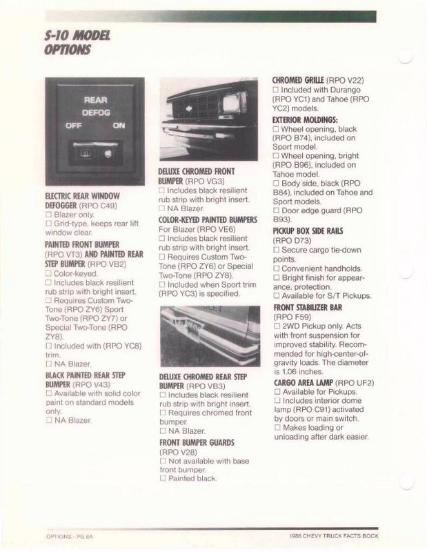 1986 Chevrolet Truck Facts Brochure Page 44
